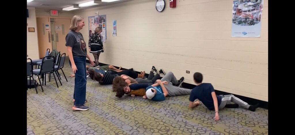 Students taking part in a Shakespeare Project class