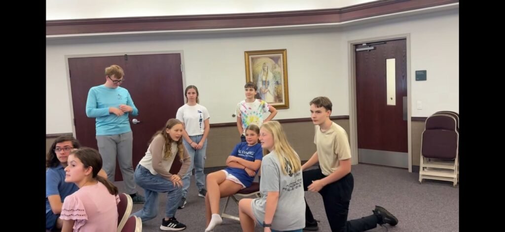 Students taking part in a Shakespeare Project class