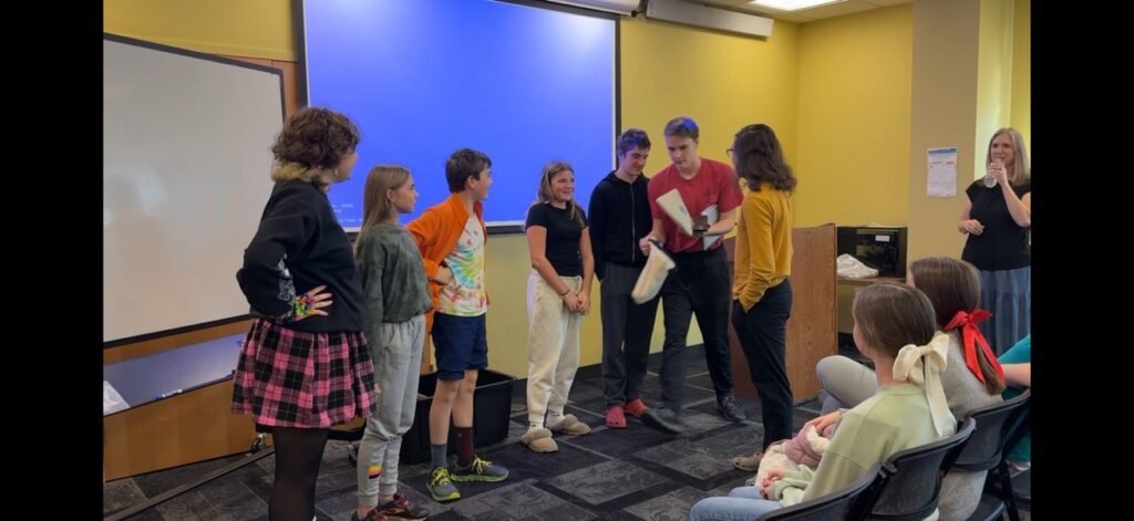 Students taking part in a Shakespeare Project class