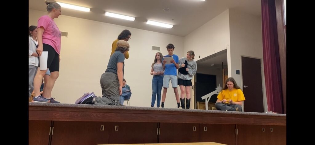 Students taking part in a Shakespeare Project class